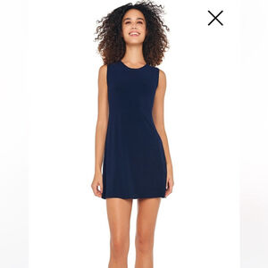 Norma Kamali Sleeveless Swing Mini Dress in Navy Sz Small